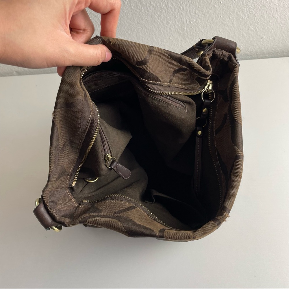 Coach Brown Canvas Big Monogram Gold Hardware Square Shoulder Bag K0773-10620 - Picture 4 of 12